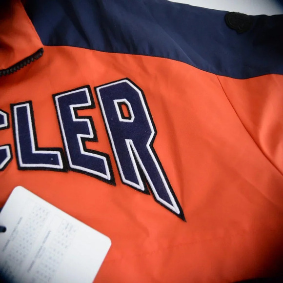 NWT Moncler Authentic Orange & Navy Copernicus Giubbotto TG  5 Raincoat Jacket - Picture 13 of 16